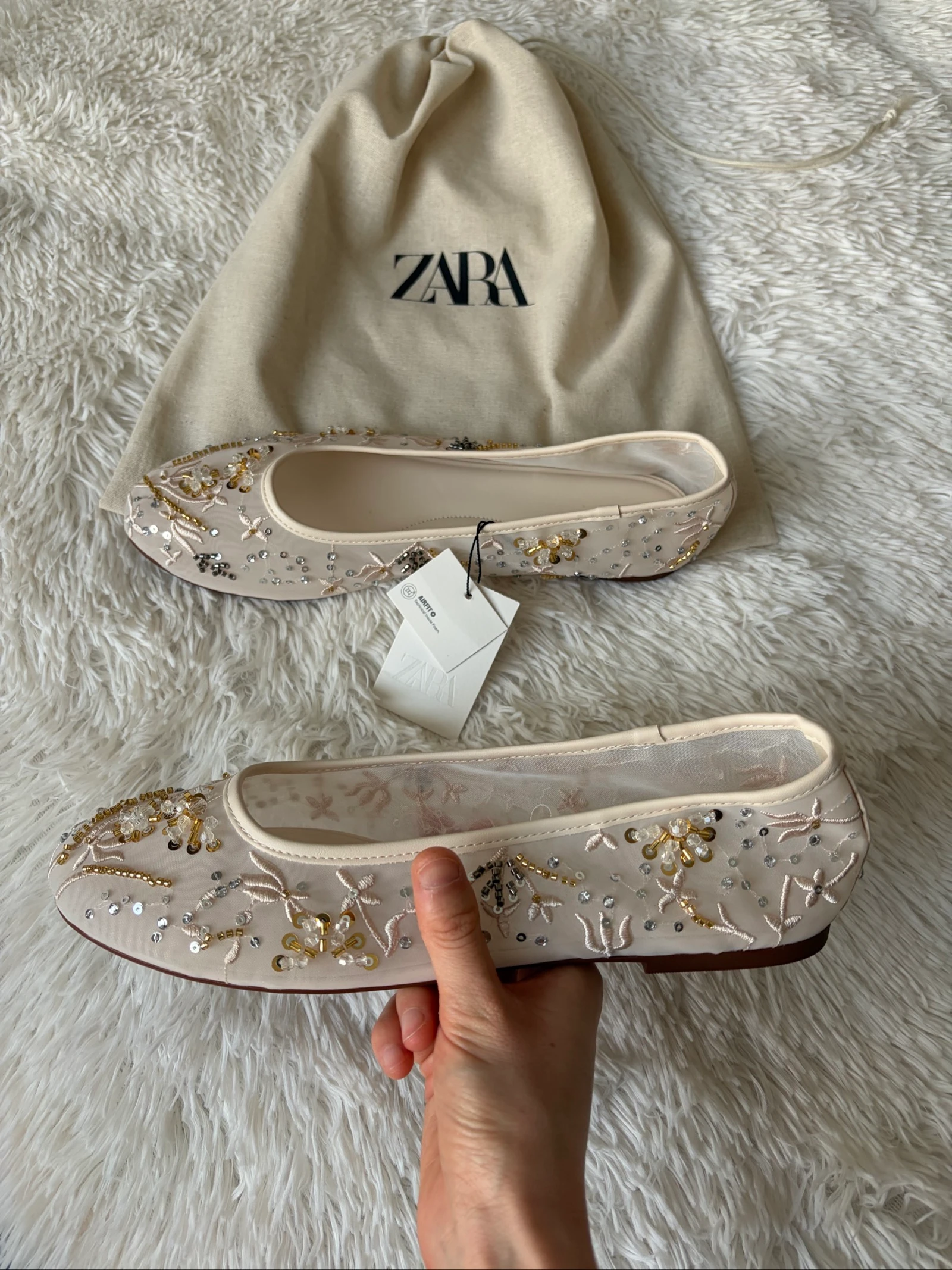 Zara verfraaide mesh ballet flats 🩰🤍 41 – photo 6